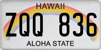 HI license plate ZQQ836