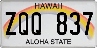 HI license plate ZQQ837