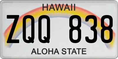 HI license plate ZQQ838