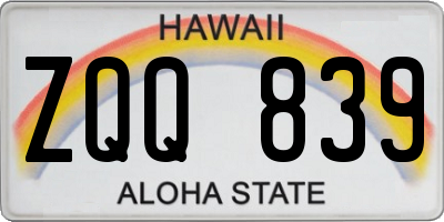HI license plate ZQQ839