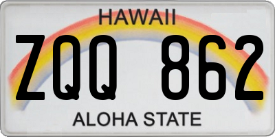 HI license plate ZQQ862