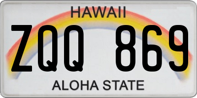 HI license plate ZQQ869