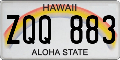 HI license plate ZQQ883