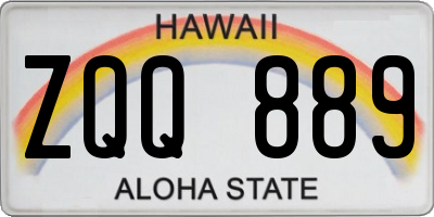 HI license plate ZQQ889