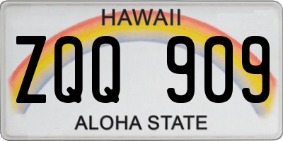 HI license plate ZQQ909