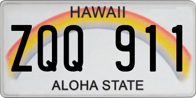 HI license plate ZQQ911