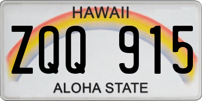 HI license plate ZQQ915
