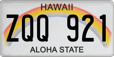 HI license plate ZQQ921