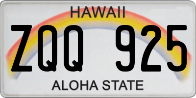 HI license plate ZQQ925