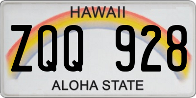 HI license plate ZQQ928