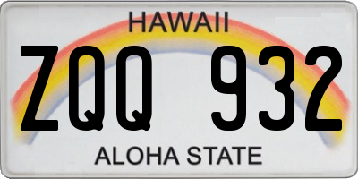 HI license plate ZQQ932