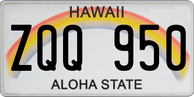 HI license plate ZQQ950