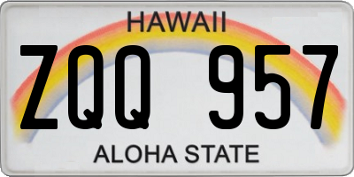 HI license plate ZQQ957