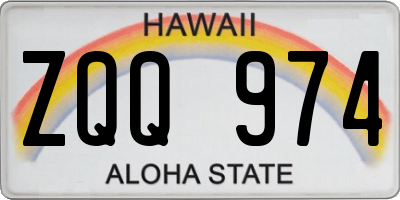 HI license plate ZQQ974