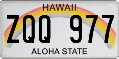 HI license plate ZQQ977