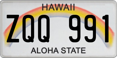 HI license plate ZQQ991