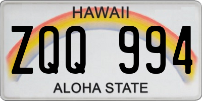 HI license plate ZQQ994