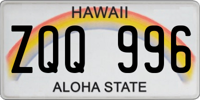 HI license plate ZQQ996