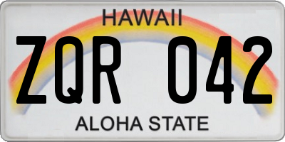 HI license plate ZQR042