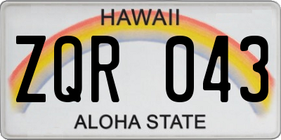HI license plate ZQR043
