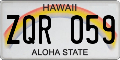 HI license plate ZQR059