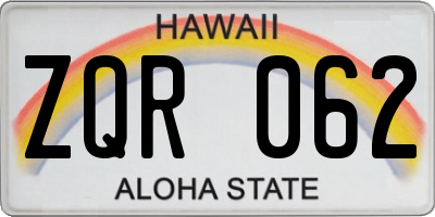 HI license plate ZQR062