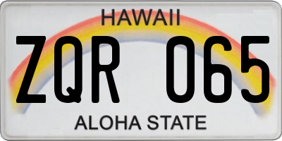 HI license plate ZQR065