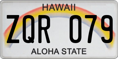 HI license plate ZQR079