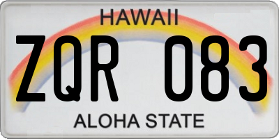 HI license plate ZQR083