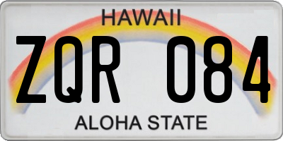 HI license plate ZQR084