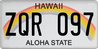 HI license plate ZQR097