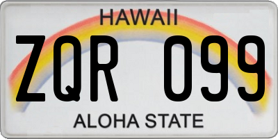 HI license plate ZQR099