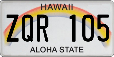 HI license plate ZQR105