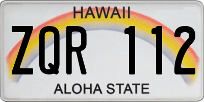 HI license plate ZQR112