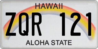 HI license plate ZQR121