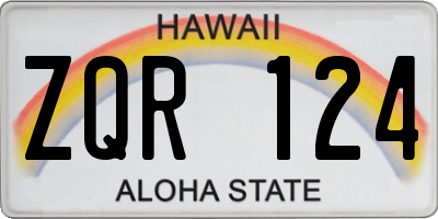 HI license plate ZQR124