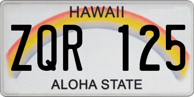 HI license plate ZQR125