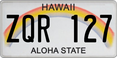 HI license plate ZQR127