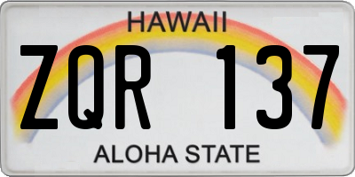HI license plate ZQR137