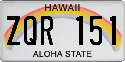 HI license plate ZQR151