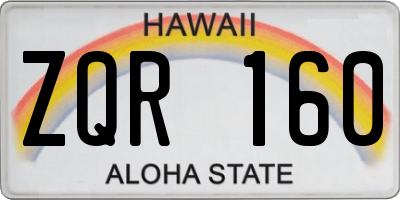 HI license plate ZQR160