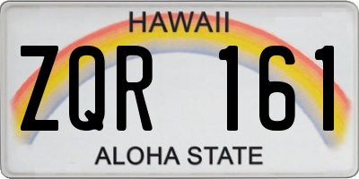 HI license plate ZQR161
