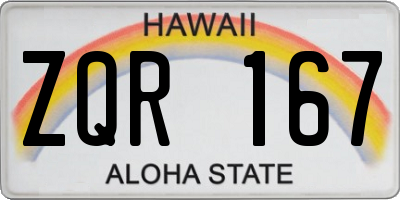 HI license plate ZQR167