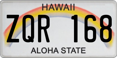HI license plate ZQR168