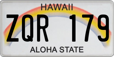 HI license plate ZQR179