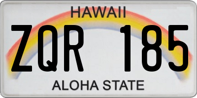 HI license plate ZQR185
