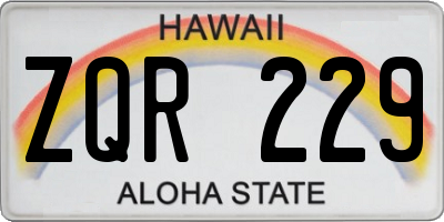 HI license plate ZQR229
