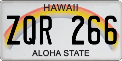 HI license plate ZQR266