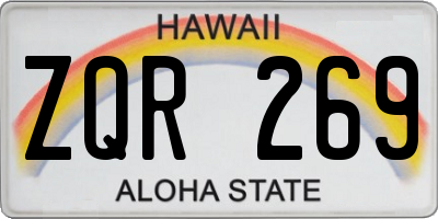HI license plate ZQR269