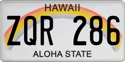 HI license plate ZQR286
